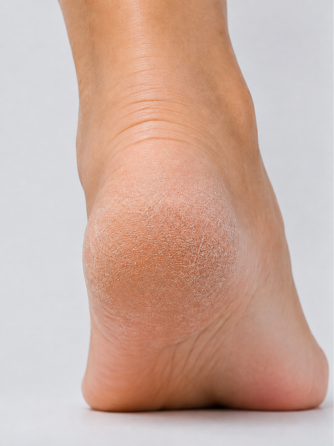 Realistically dry cracked heel before treatment